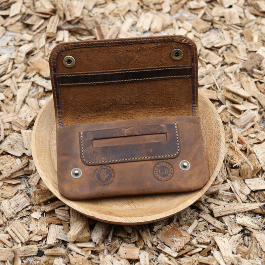 Leder Tabaketui geöffnet vintage Design hochwertig