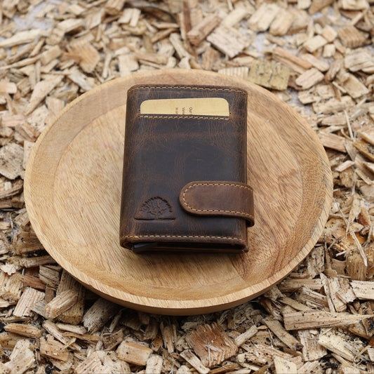 "Leder Kartenbörse Hunting geöffnet Gleit-Alucase FIGURETTA 6 Karten RFID"