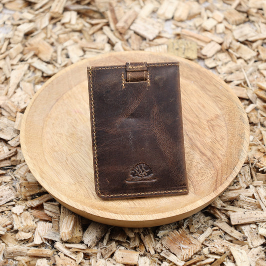 Leder Kartenclip RFID Schutz vintage Design praktisch