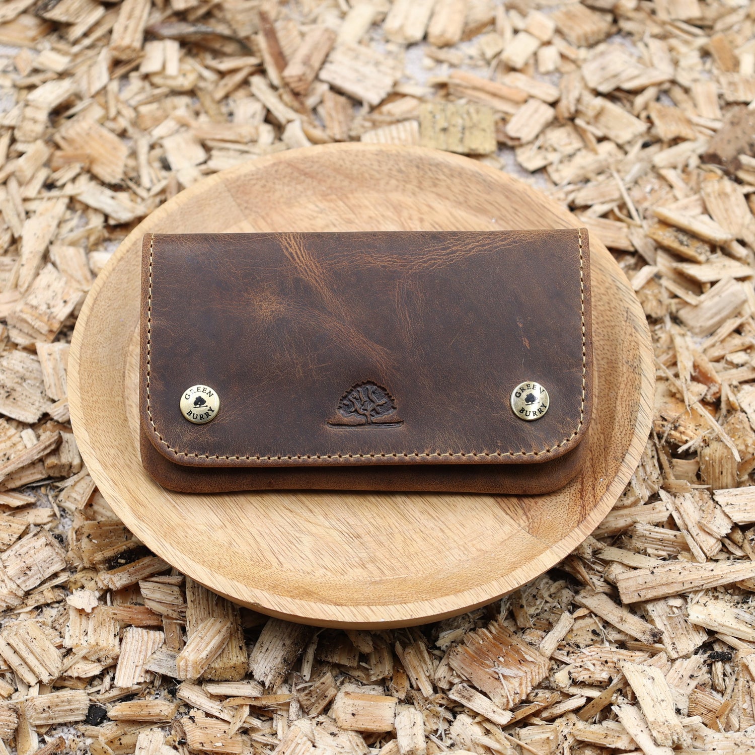 Tabaketui Leder vintage antikbraun 15x9cm GREENBURRY