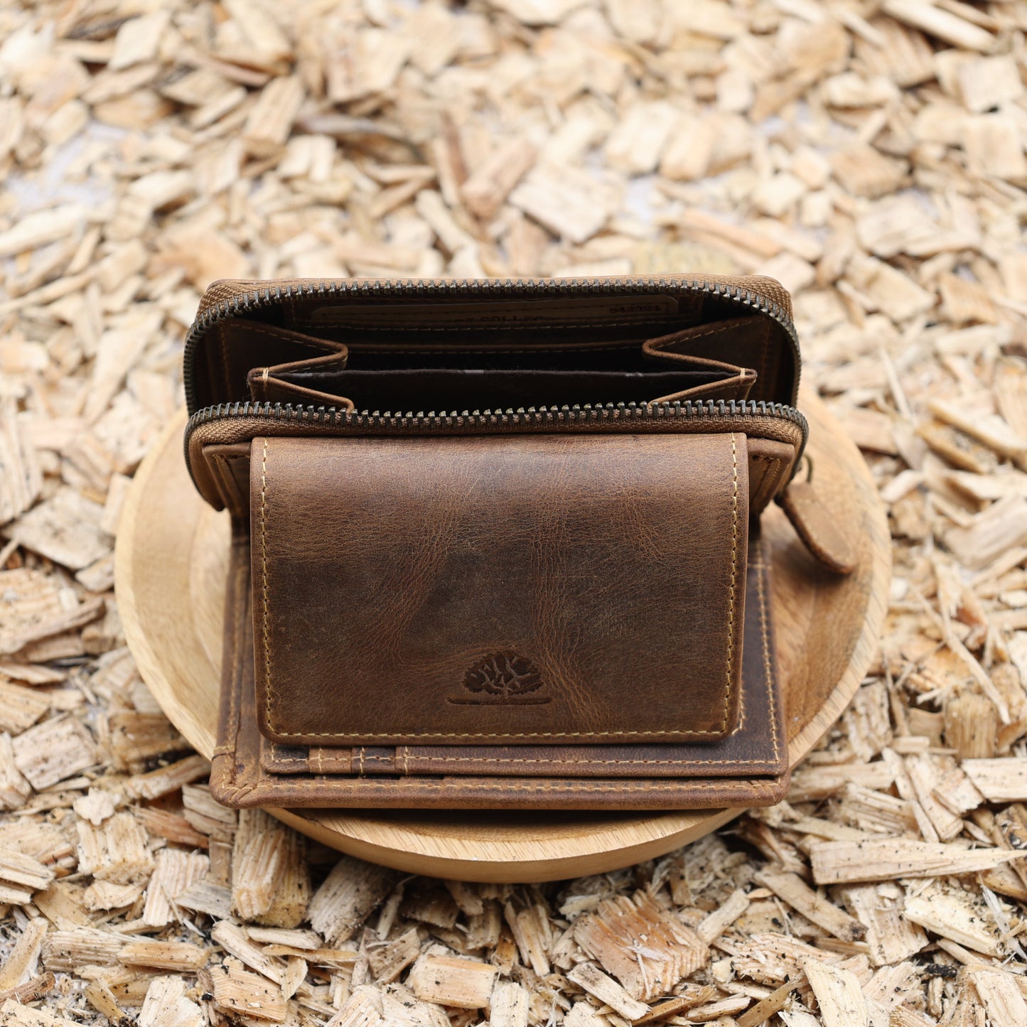 "Leder Geldbörse 13x9cm RFID Schutz Datendiebstahl naturbelassen used Look"
