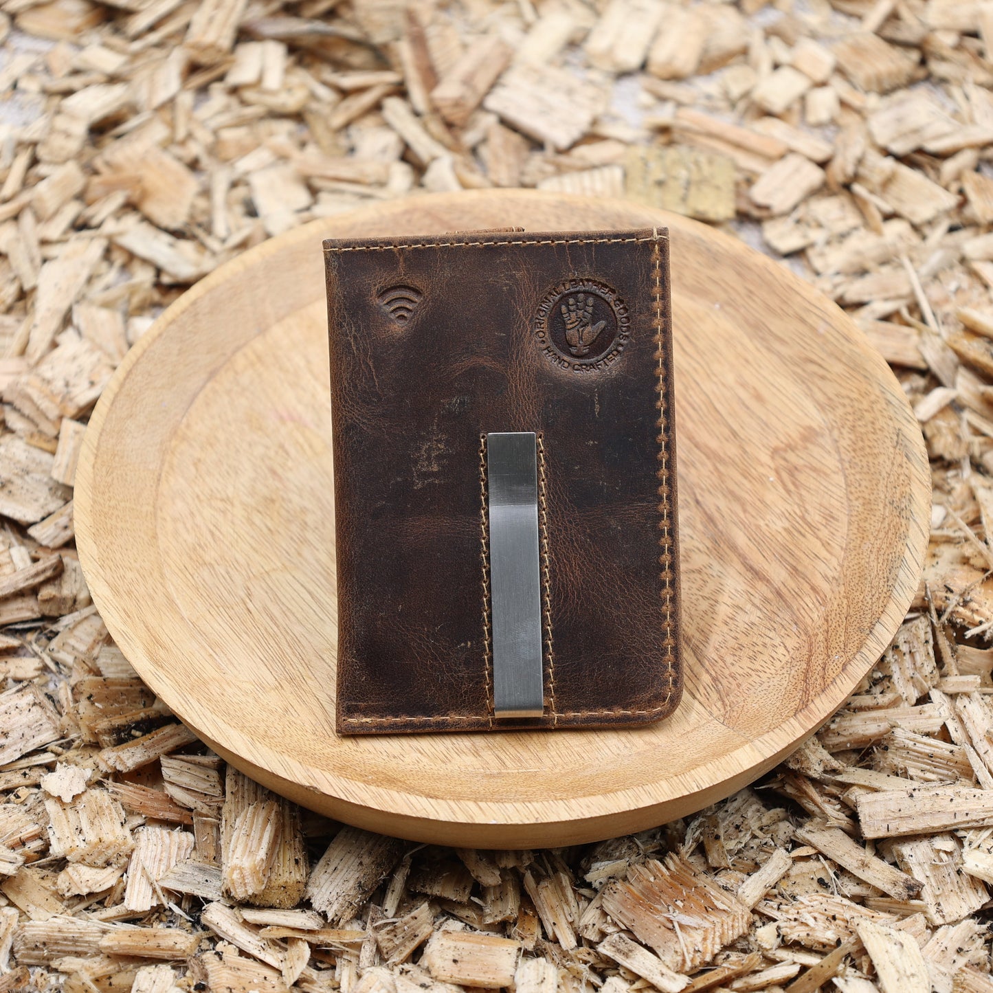 RFID Kartenclip Leder vintage minimalistisch Datenschutz GREENBURRY