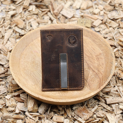 RFID Kartenclip Leder vintage minimalistisch Datenschutz GREENBURRY