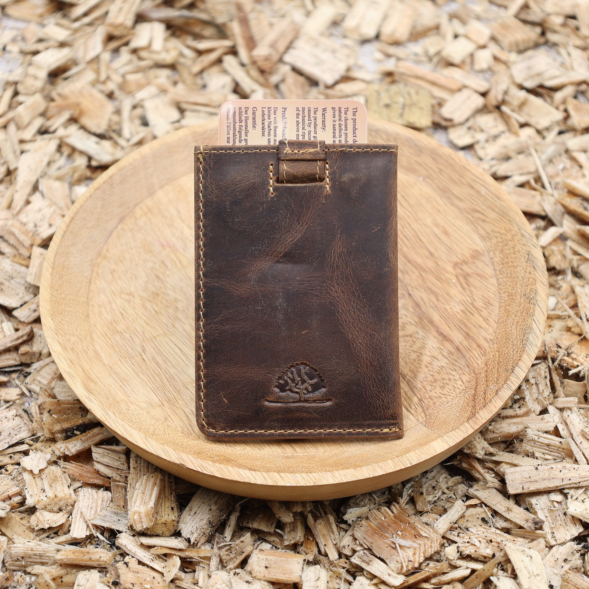 RFID Kartenclip Leder Detail vintage Stil Kartenschutz