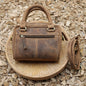 "Mini Umhängetasche Leder braun 20x16cm Vintage Greenburry kleine Handtasche"