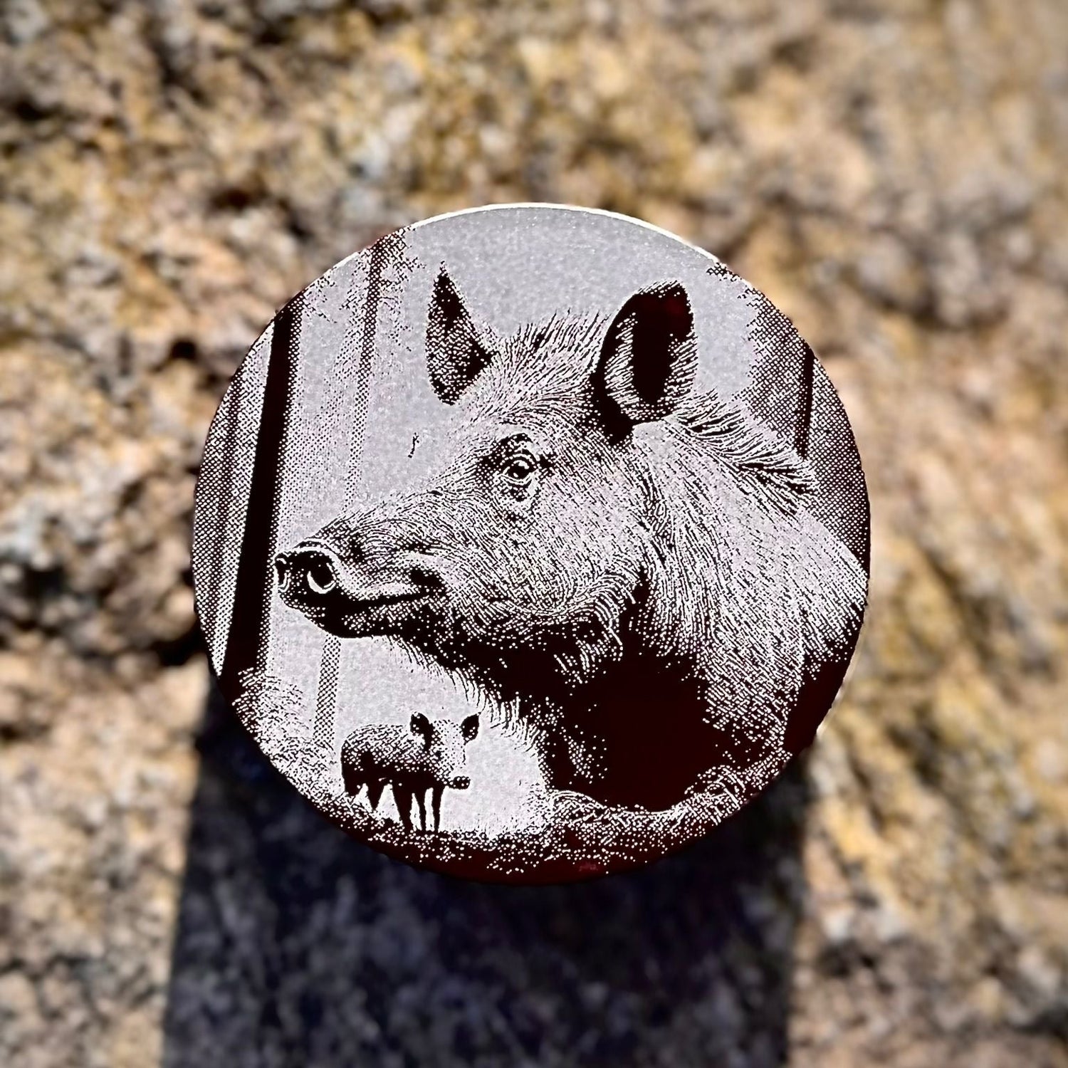 Schnupfdose Aluminium klassisch mit Wildschwein Logo vintage 3 Öffnungen Dosierung